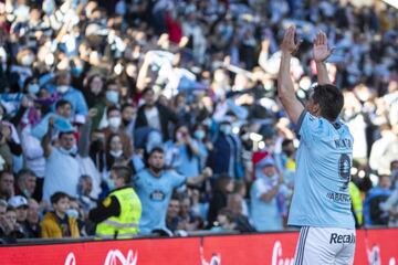 Nolito celebra el 1-1 al Real Madrid. 
