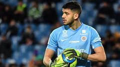 Montpellier&#039;s Argentine goalkeeper Geronimo Rulli reacts during the French L1 football match between Montpellier and Metz on February 5, 2020 at the Mosson stadium in Montpellier, southern France. (Photo by Pascal GUYOT / AFP)