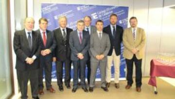 Los ponentes en el acto del Colegio de Economistas de Catalunya.