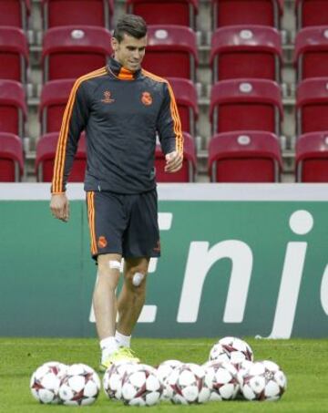 Bale durante el entrenamiento del Real Madrid en Estambul, previo al partido de Champions contra el Galatasaray en el Ali Sami Yen