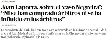 ¡°Laporta: del optimismo por Messi al palo al Real Madrid¡±