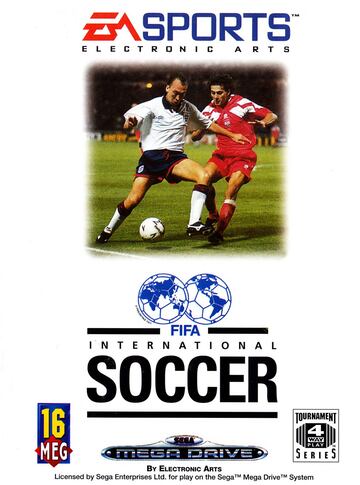La primera portada de la saga FIFA fue para el futbolista inglés David Platt, jugador por aquel entonces de la Sampdoria y delantero habitual de la selección de Inglaterra. Para desgracia de los aficionados ingleses, su protagonismo en FIFA International Soccer coincidió con la eliminación de Inglaterra para disputar el Mundial de USA '94.