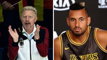 El extenista alemán Boris Becker y el jugador australiano Nick Kyrgios.