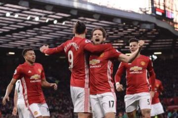Daley Blind celebrando su gol en el Manchester United-Sunderland.