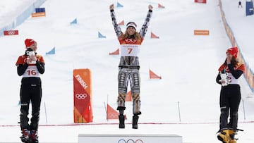Ledecka hace historia: oro en snowboard y en esquí alpino