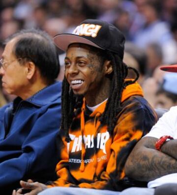 Lil Wayne también presenció el Clippers-Rockets.