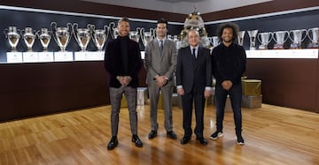 Florentino Pérez, Sergio Ramos, Marcelo y Solari. 