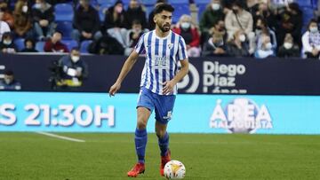 Juande, en un partido en La Rosaleda.