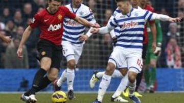 Carrick, en un partido ante el Glasgow Rangers.