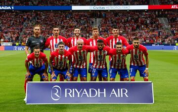 El once inicial del Atlético de Madrid. 