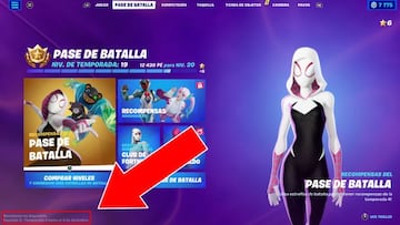 Podemos ver cu&aacute;ndo terminar&aacute; la temporada en la pesta&ntilde;a Pase de Batalla de Fortnite