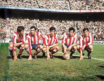 Gárate estuvo en el Atlético desde 1966 hasta 1977. Con el conjunto rojiblanco ganó tres Ligas (69-70, 72-73 y 76-77), dos Copas del Rey (72 y 76), una Intercontinenta (1974)l y fue tres veces pichichi (68-69, 69-70 y 70-71). Con Ufarte, Luis Aragonés, Irureta y Alberto.