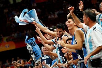 Argentina fans getting ready for the action in the stands.