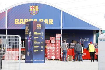 Ya están preparadas las Fan zones del Sevilla y Barça