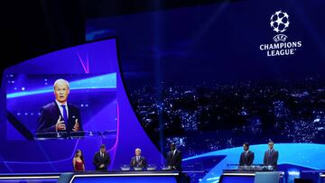 ISTANBUL, TURKIYE- AUGUST 25: A general view as UEFA Deputy General Secretary, Giorgio Marchetti speaks during the UEFA Champions League 2022/23 Group Stage Draw at Halic Congress Centre on August 25, 2022 in Istanbul, Turkiye. (Photo by Joosep Martinson - UEFA/UEFA via Getty Images)