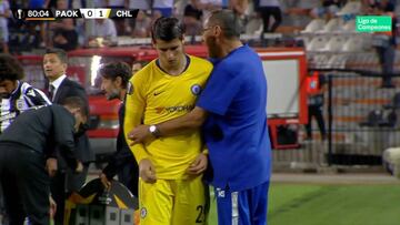 Los fallos de Morata y su enfado al ser sustituido