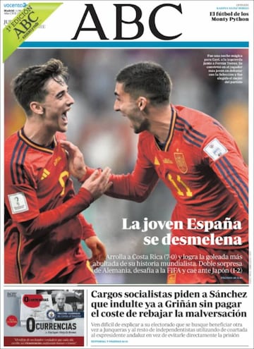 La Roja protagonista de las portadas de la prensa española