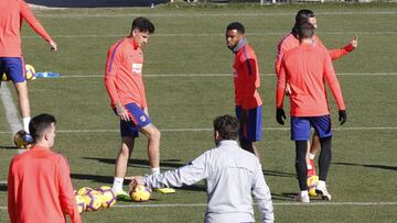 Giménez y Lemar, durante un entrenamiento.