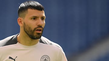 PORTO, PORTUGAL - MAY 28: Sergio Aguero of Manchester City looks on during the Manchester City FC Training Session ahead of the UEFA Champions League Final between Manchester City FC and Chelsea FC at Estadio do Dragao on May 28, 2021 in Porto, Portugal. 