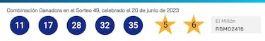 Euromillones: comprobar los resultados del sorteo de hoy, martes 20 de junio