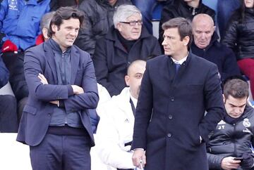 Solari y Santi Sánchez, juntos desde el banquillo del Castilla.