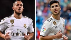 Los jugadores del Real Madrid, Eden Hazard y Marco Asensio.