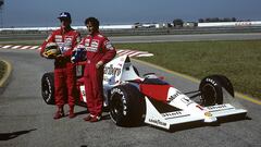 Senna y Prost con el McLaren MP4/5 de 1989.