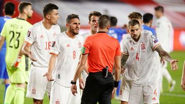 24/03/21 PARTIDO CLASFICACION MUNDIAL 2022
FASE 1 GRUPO B
SELECCION ESPAÑOLA ESPAÑA - GRECIA
PROTESTAS ARBITRO MARCO GUIDA PENALTI
