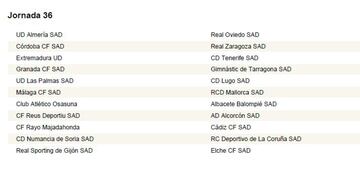 Calendario completo con las 42 jornadas de la Segunda División 2018-2019