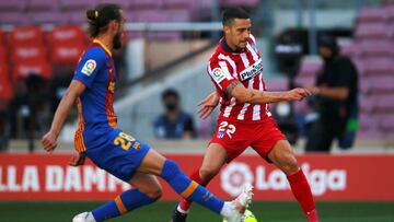 Mario Hermoso durante el partido contra el Barcelona.