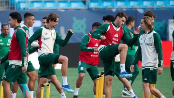 Jugadores de la Selección Mexicana durante un entrenamiento en Estados Unidos.