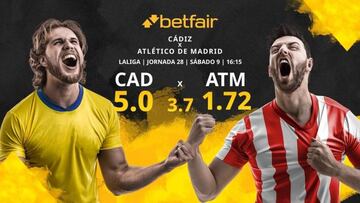 Cádiz CF vs. Atlético de Madrid: horario, TV, estadísticas, clasificación y pronósticos