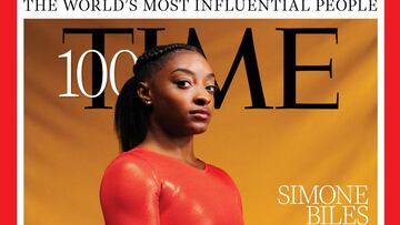 La gimnasta estadounidense Simone Biles, en la portada de la revista Time tras ser incluida entre la lista de 100 personas más influyentes del año 2021.