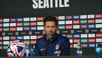 Diego Simeone, entrenador del Atlético de Madrid, que enfrentará a Seattle Sounders en el Mundial de Clubes 2026.