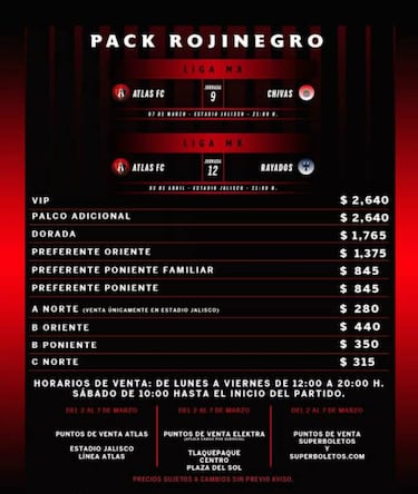 Atlas vs Chivas: Boletos, precios y dónde comprar