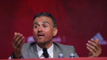 LAS ROZAS, SPAIN - NOVEMBER 27: Luis Enrique attends a press conference as he returns as Spain head coach at the Spanish Football Federation headquarters on November 27, 2019 in Las Rozas, Spain. (Photo by Denis Doyle/Getty Images)