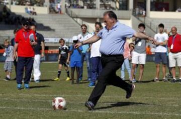 Javier Tebas en la especial tanda de penaltis. 