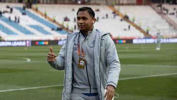 Alfredo Morelos antes del duelo entre Estrella Roja de Belgrado y Rangers por Europa League.