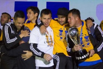 La celebración del Equipo Tigres UANL Campeon del Torneo Apertura 2015 de la Liga MX