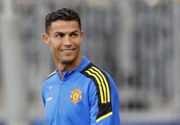 Soccer Football - Champions League - Manchester United Training - Stadion Wankdorf, Bern, Switzerland - September 13, 2021 Manchester United's Cristiano Ronaldo during training REUTERS/Arnd Wiegmann