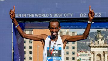 BARCELONA, 19/03/2023.- El atleta bahreiní Marius Kimutai (en la imagen), se ha proclamado ganador de la 44 edición de la Zurich Maratón de Barcelona, seguido del marroquí Othmane El Goumri y del turco Kaan Kigen Ozbilen, este domingo. EFE/ Quique García