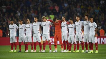 El once inicial del Sevilla.