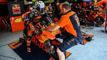 MONTMELO, SPAIN - JUNE 09:  Pol Espargaro of Spain and Red Bull KTM Factory Racing leaves his box during free practice for the MotoGP of Catalunya at Circuit de Catalunya on June 9, 2017 in Montmelo, Spain.  (Photo by David Ramos/Getty Images)