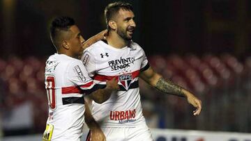 Lucas Pratto lleva tres goles en dos partidos con Sao Paulo.