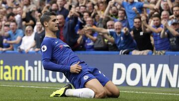 Álvaro Morata durante un partido con el Chelsea.