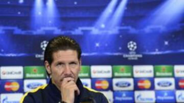 Simeone durante la rueda de prensa.