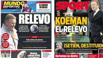 Koeman y la resistencia de Bartomeu en las portadas