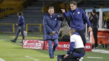 Miguel Ángel Russo durante un partido de Millonarios por Liga Águila II-2018