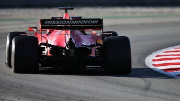 El Ferrari SF1000 de Vettel, en Barcelona. Test F1 2020.