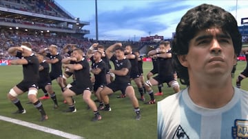 La 'haka' de los All Blacks a Argentina en homenaje a Maradona